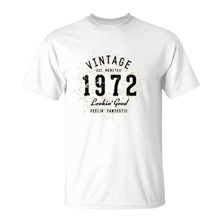 Vintage 50Th Birthday Born In 1972  T-Shirt