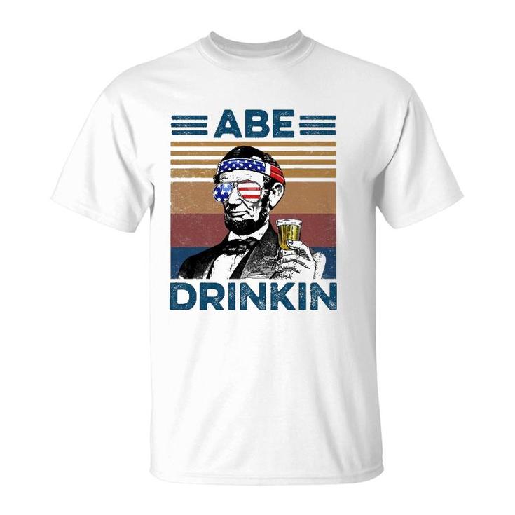 Vintage Abe Drinkin 4Th July T-Shirt
