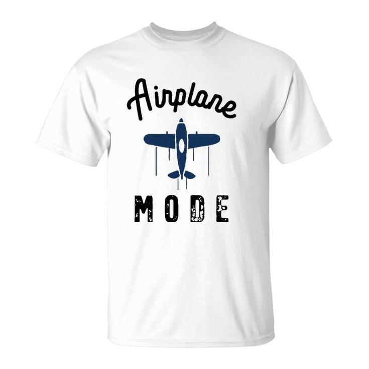 Vintage Airplane Mode Pilot Flight Attendant Summer Travel T-Shirt