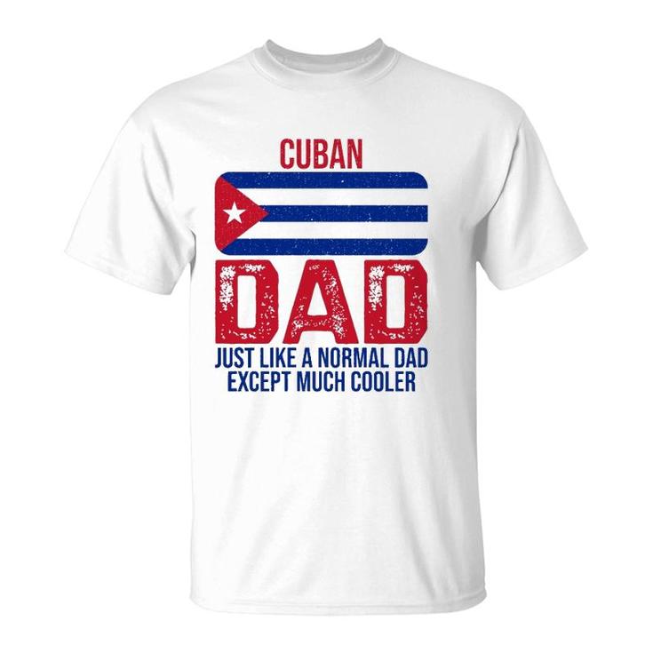 Vintage Cuban Dad Cuba Flag Design For Father's Day T-Shirt