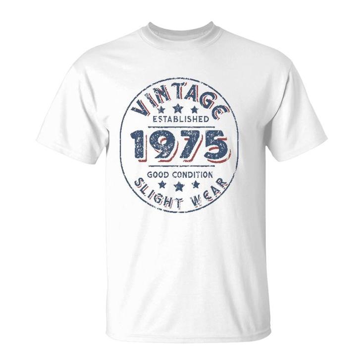 Vintage Established 1975 47Th Birthday Party Retro Men T-Shirt