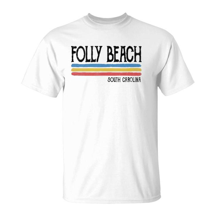 Vintage Folly Beach South Carolina Sc Souvenir Gift  T-Shirt