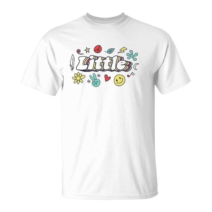 Vintage Little Love Peace Sorority Matching Little Sister T-Shirt