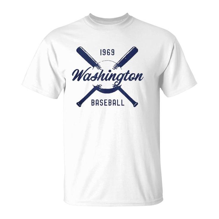 Vintage-Look Distressed Washington 1969 Baseball Usa  T-Shirt
