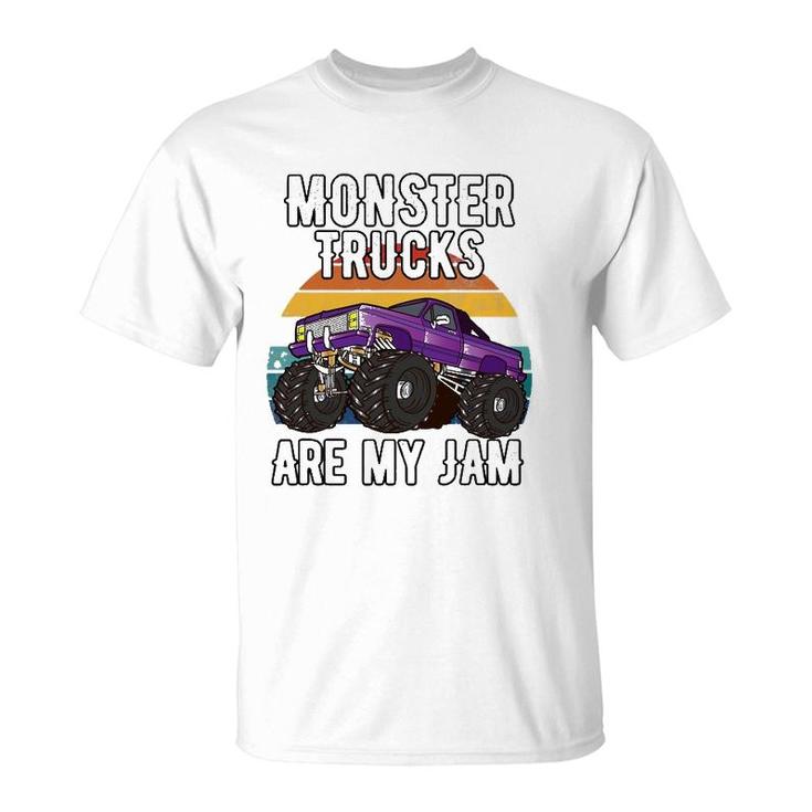 Vintage Monster Truck Are My Jam Boys Girls Birthday Gift T-Shirt