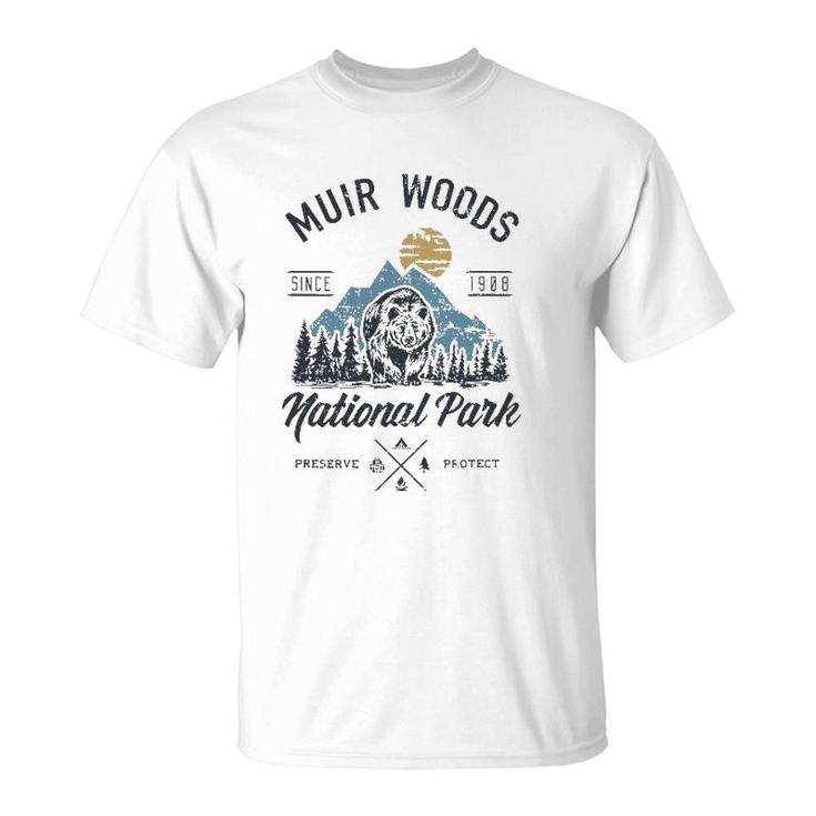 Vintage Muir Woods National Park Hiking Camping T-Shirt