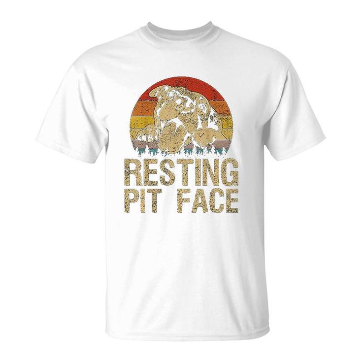Vintage Pitbull Resting Pit Face  Funny Pitbull Lovers T-Shirt