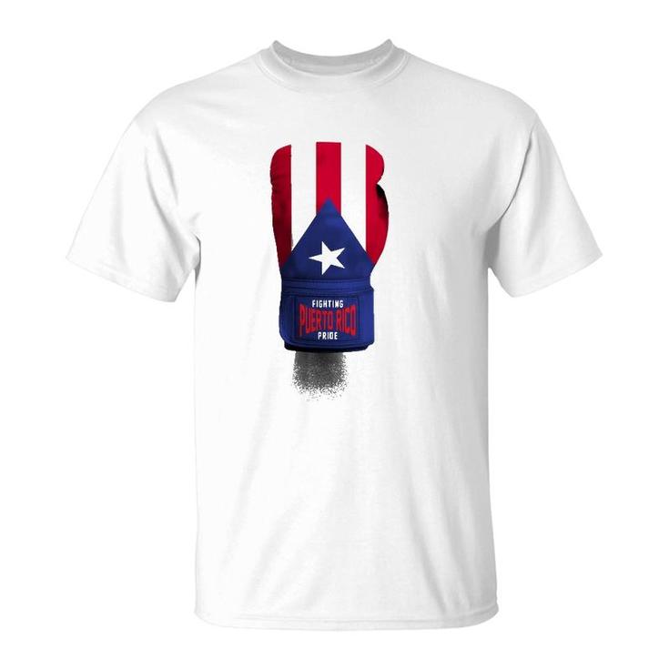 Vintage Puerto Rico Flag Boxing Gloves America T-Shirt