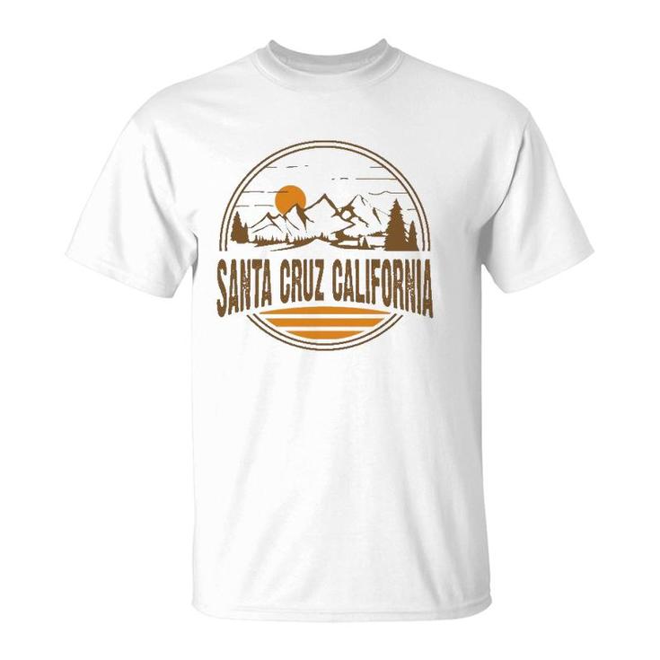 Vintage Santa Cruz California Mountain Hiking Souvenir Print  T-Shirt