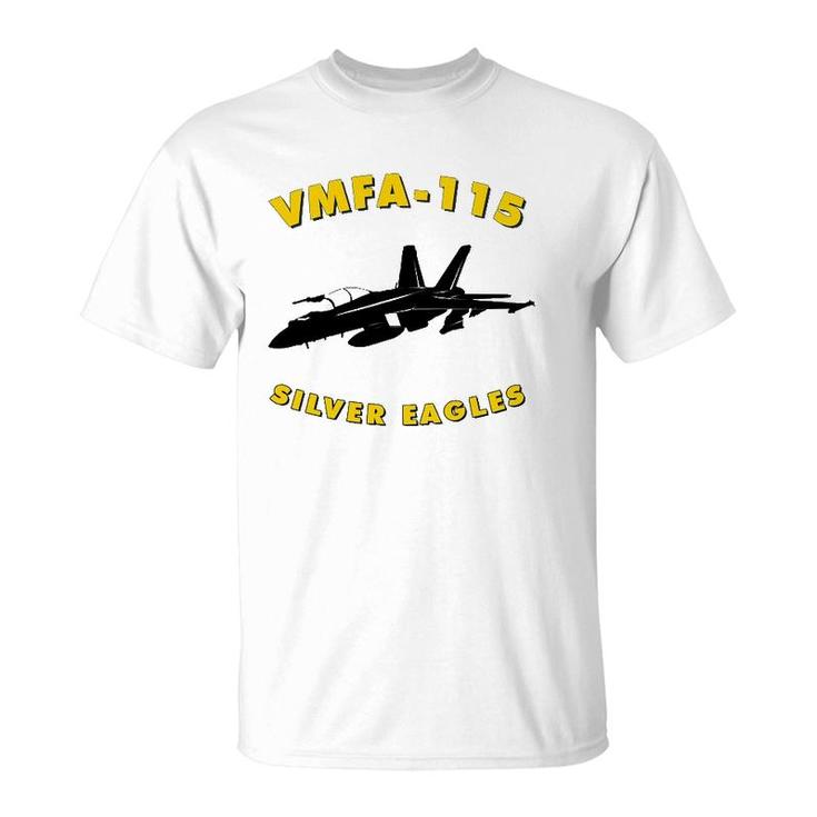 Vmfa-115 Silver Eagles Fighter Squadron F-18 Hornet Jet T-Shirt