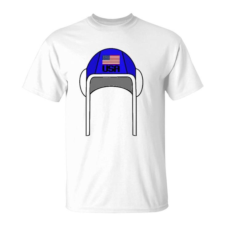 Water Polo Cap With Usa Flag Gift Idea Player And Trainer T-Shirt