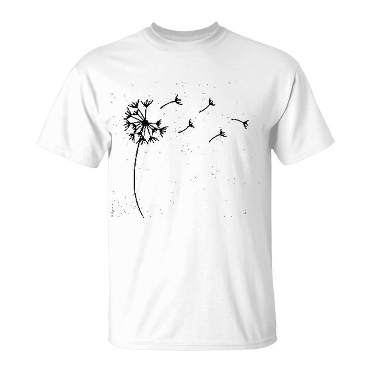 Women Dandelion Casual Scatter Kindness Wish Novelty T-Shirt