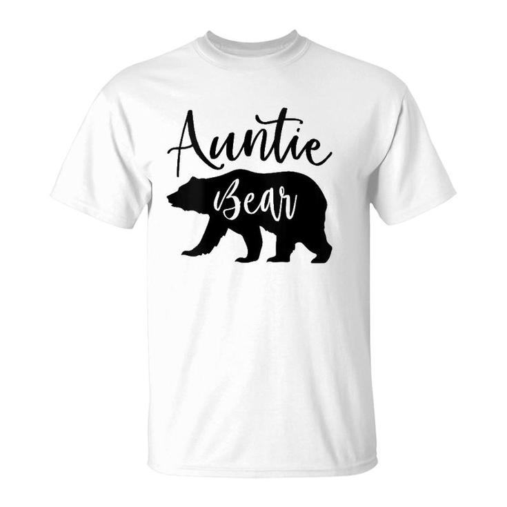 Womens Auntie Bear Mother's Day Gift V-Neck T-Shirt