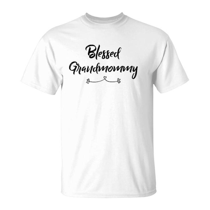 Womens Blessed Grandmommy Grandma Gift T-Shirt