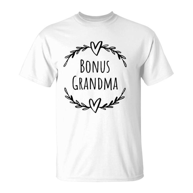 Womens Bonus Grandma Funny Mother's Day Step Grandma Gift V-Neck T-Shirt