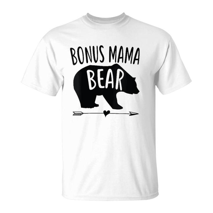 Womens Bonus Mama Mom Bear Best Stepmom Mother's Day Gift T-Shirt