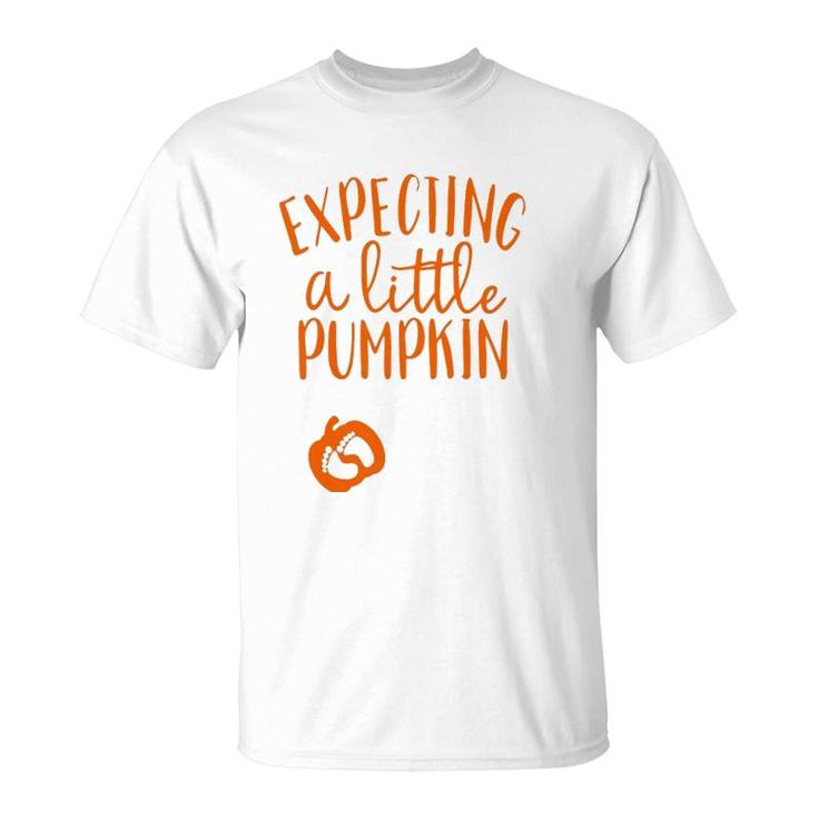 Womens Expecting A Little Pumpkin  Fall Baby Tee  Pumpkin T-Shirt