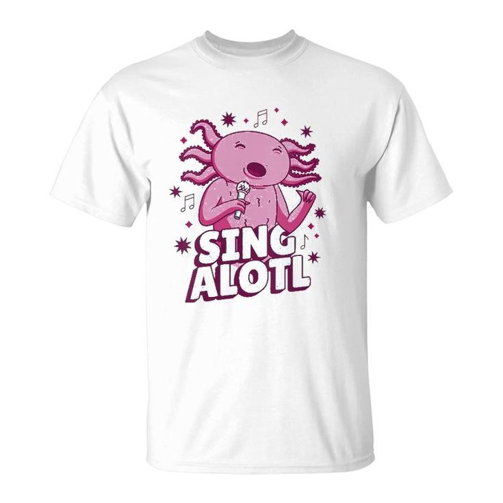 Womens Funny Cute Kawaii Singalotl Axolotl V-Neck T-Shirt