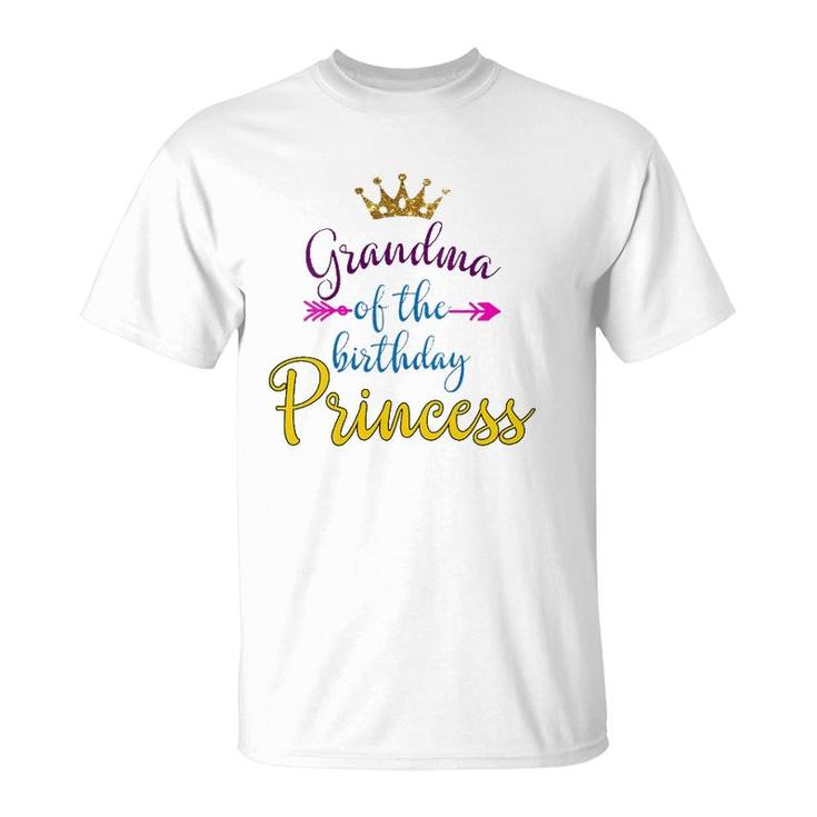 Womens Grandma Of The Birthday Princess Matching Family  T-Shirt