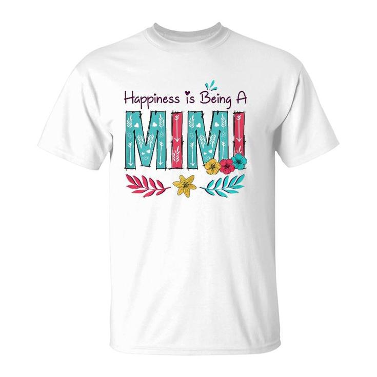 Womens Happiness Is Being A Mimi Mother's Day Gift Grandma T-Shirt