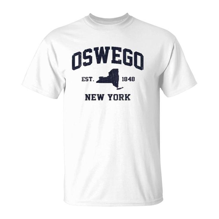 Womens Oswego New York Ny Vintage State Athletic Style V-Neck T-Shirt