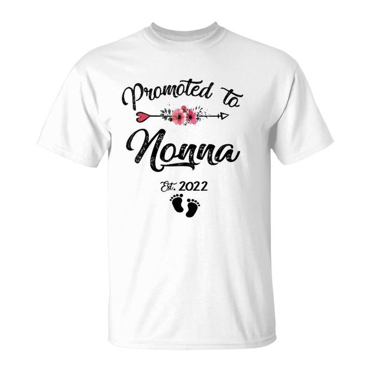 Womens Promoted To Nonna 2022  Mother's Day Pregnancy Women V-Neck T-Shirt