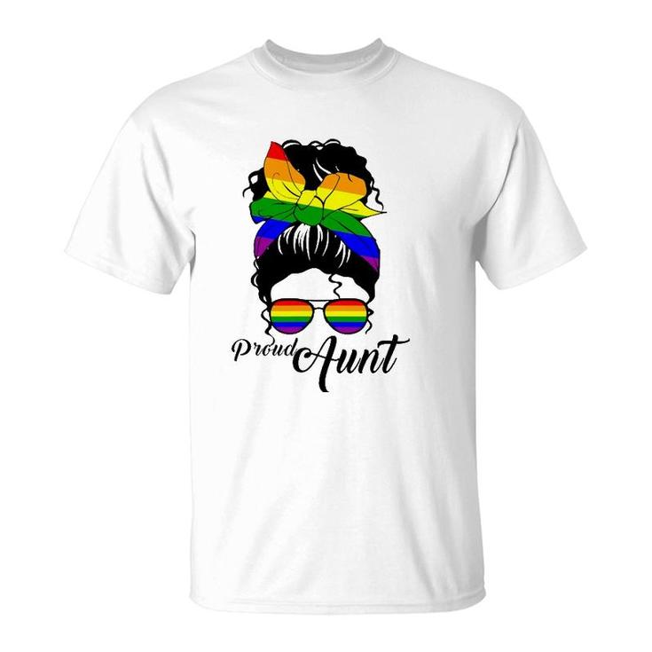 Womens Proud Aunt Mother's Day Gay Pride Lgbt-Q T-Shirt
