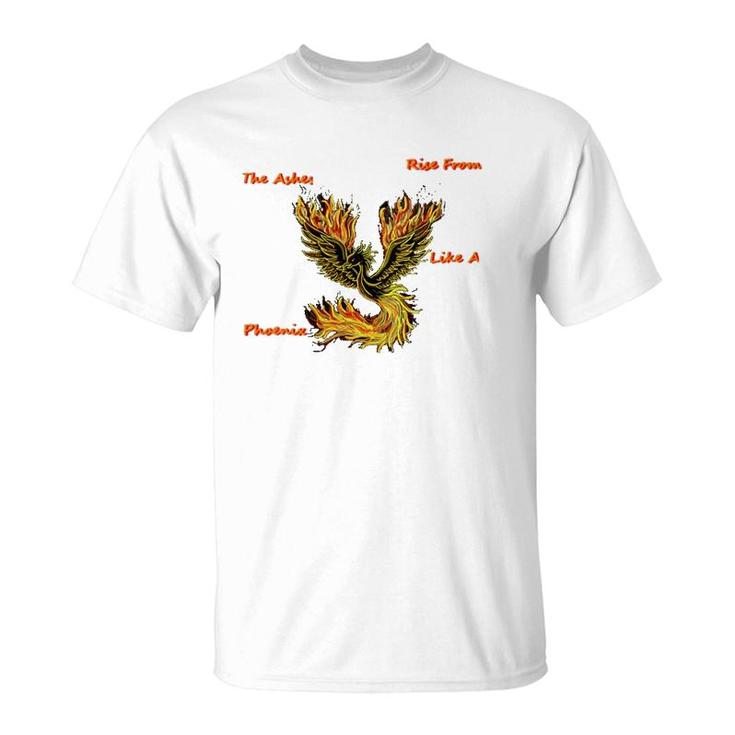 Womens Rise Like A Phoenix Inspirational  T-Shirt