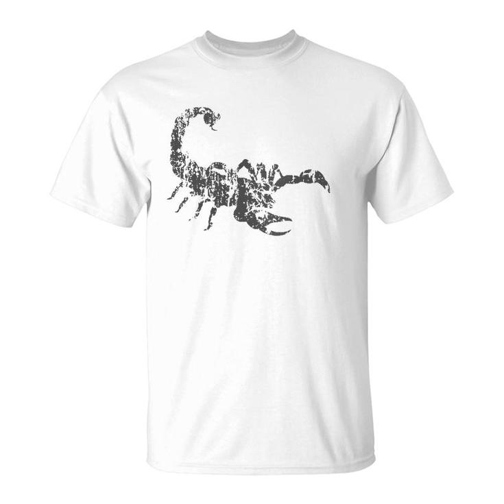 Womens Scorpion Vintage Design Distressed Scorpion Print T-Shirt