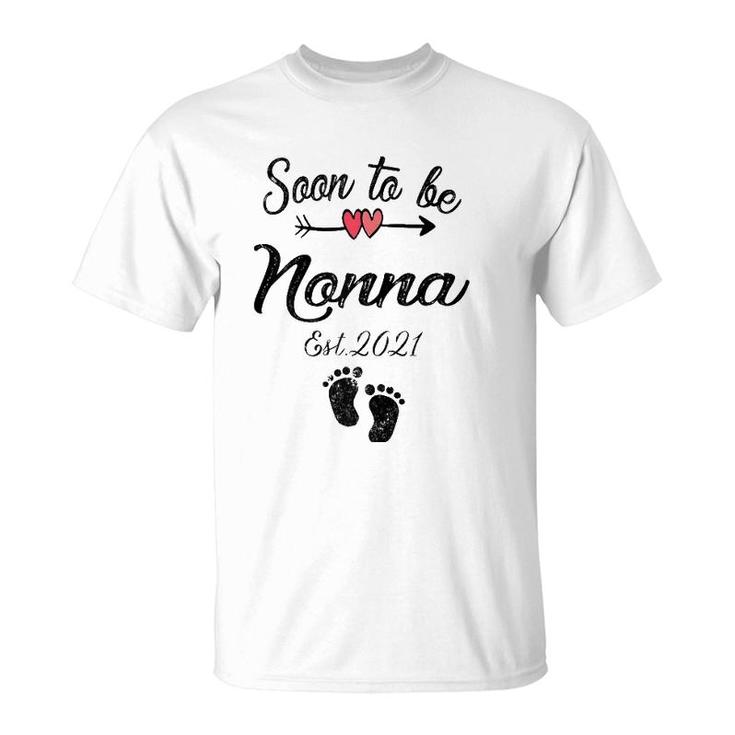 Womens Soon To Be Nonna Mother's Day For Mom Pregnancy T-Shirt