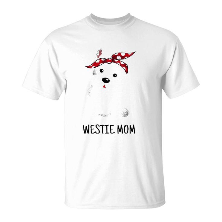 Womens Westie Mom West Highland White Terrier Dog Lovers Gift V-Neck T-Shirt