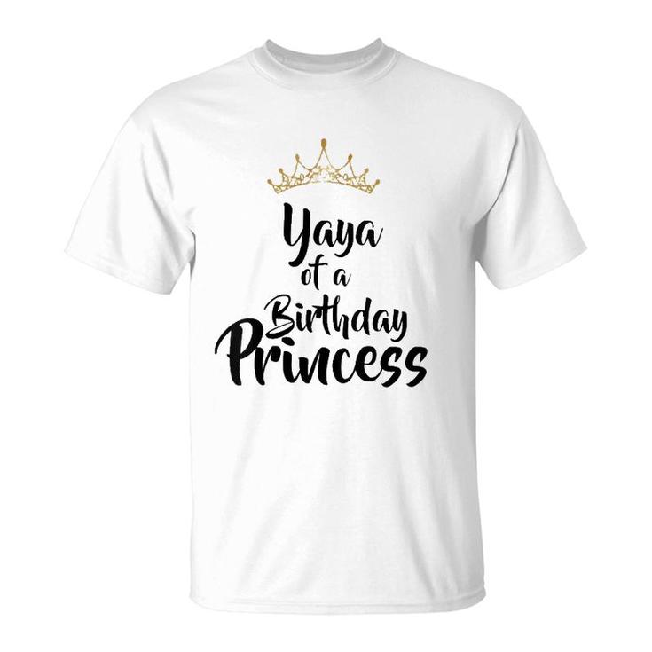 Womens Yaya Of The Birthday Princess Matching Family Gift  T-Shirt