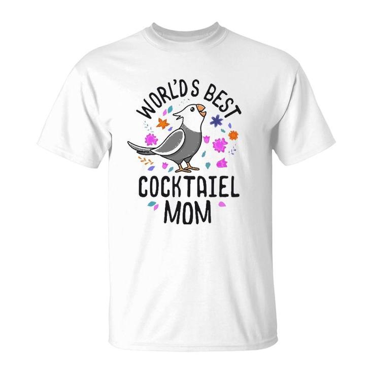 World's Best Cockatiel Mom White Face Screaming Parrot Bird T-Shirt