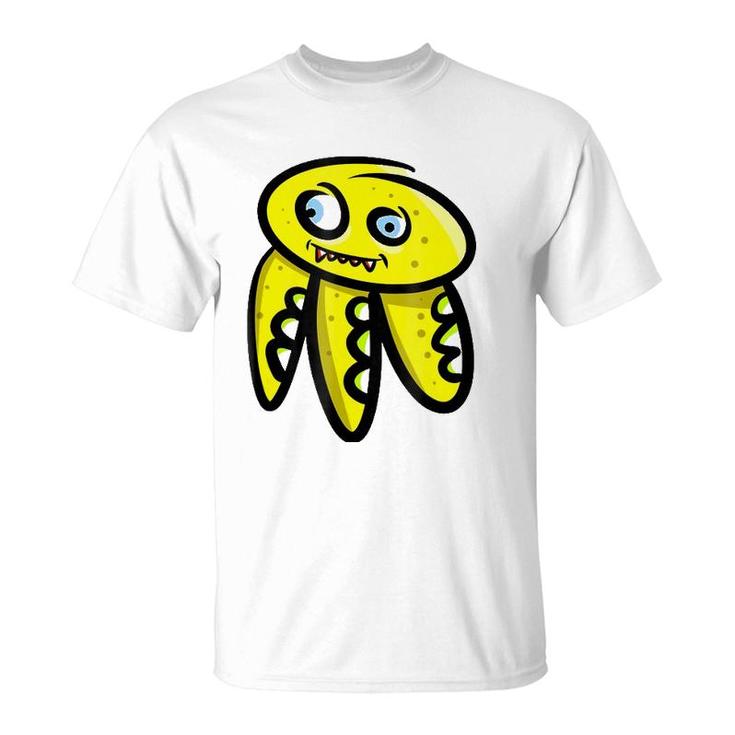 Yellow Vampire Octopus Monster Halloween T-Shirt