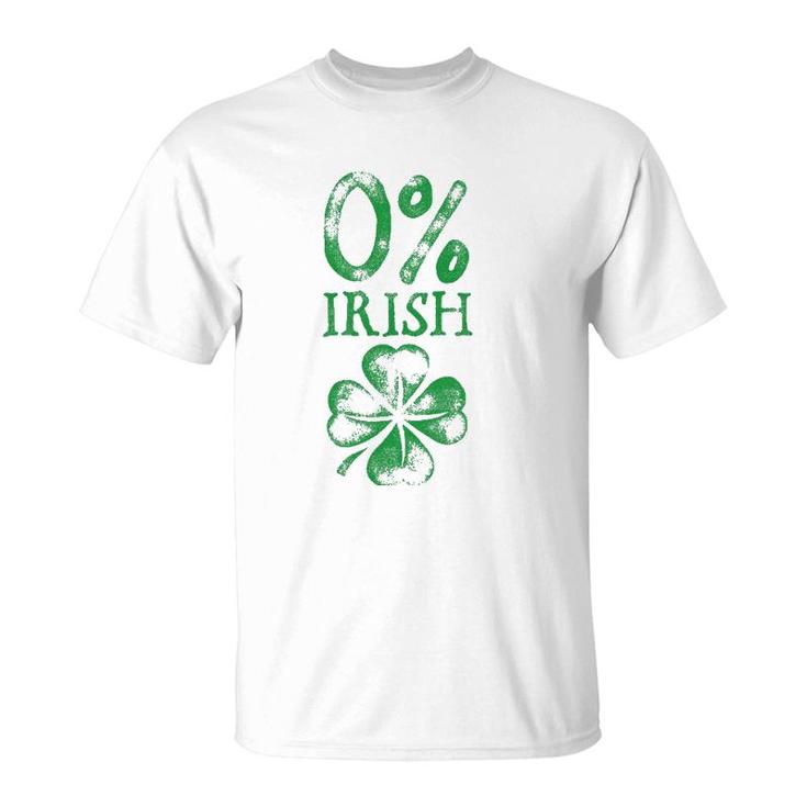 Zero Percent Irish St Patrick's Day Men Women Shamrock Gifts T-Shirt