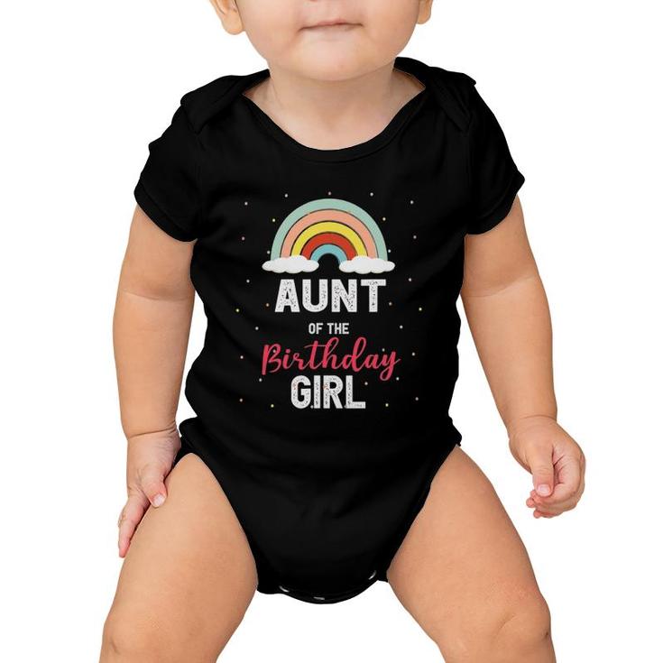 Aunt Of The Birthday Girl Aunt Gift Rainbow Birthday Baby Onesie