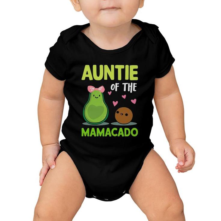 Auntie Of The Mamacado Avocado Family Matching Mother's Day Pink Bow Heart Baby Onesie