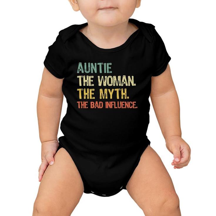 Auntie The Woman Myth Bad Influence Retro Gift Mother's Day Baby Onesie