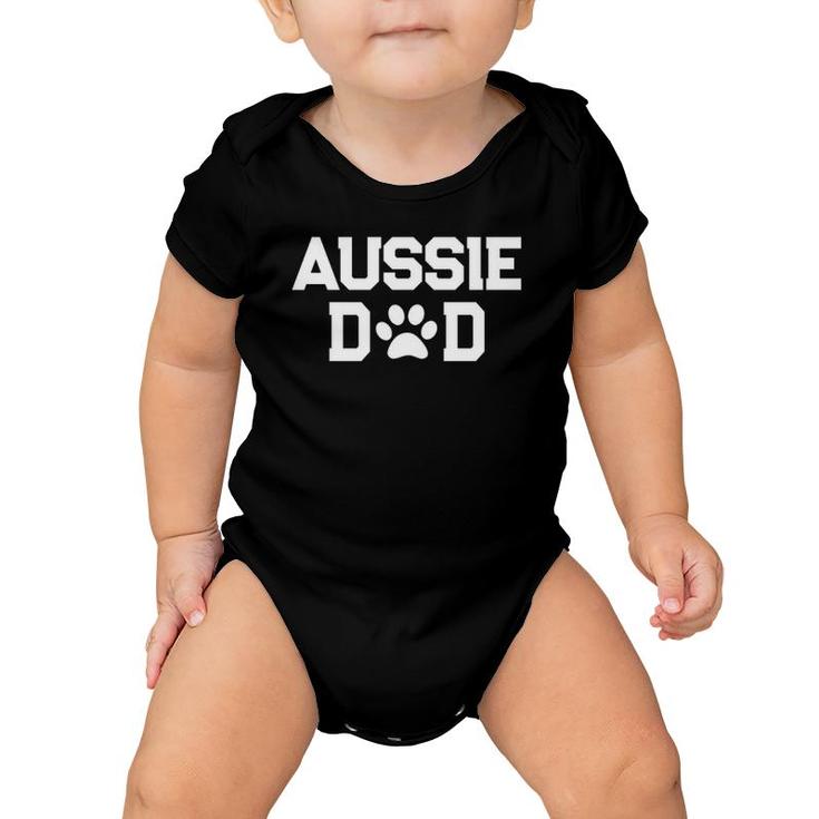 Aussie Dad Paw Print Australian Shepherd Dog Owner Gift Baby Onesie