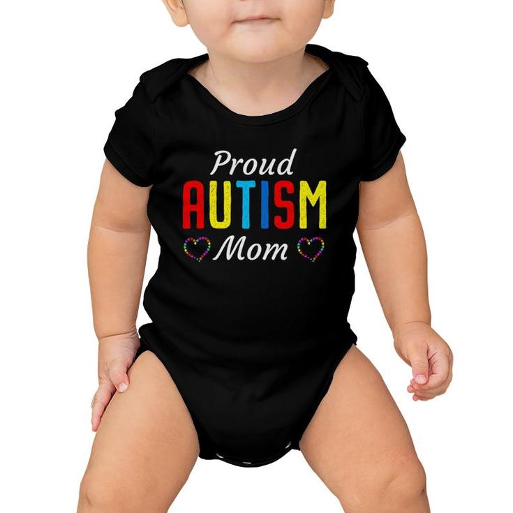 Autism Awareness Proud Autistic Mom Cute Puzzle Piece Mother Baby Onesie