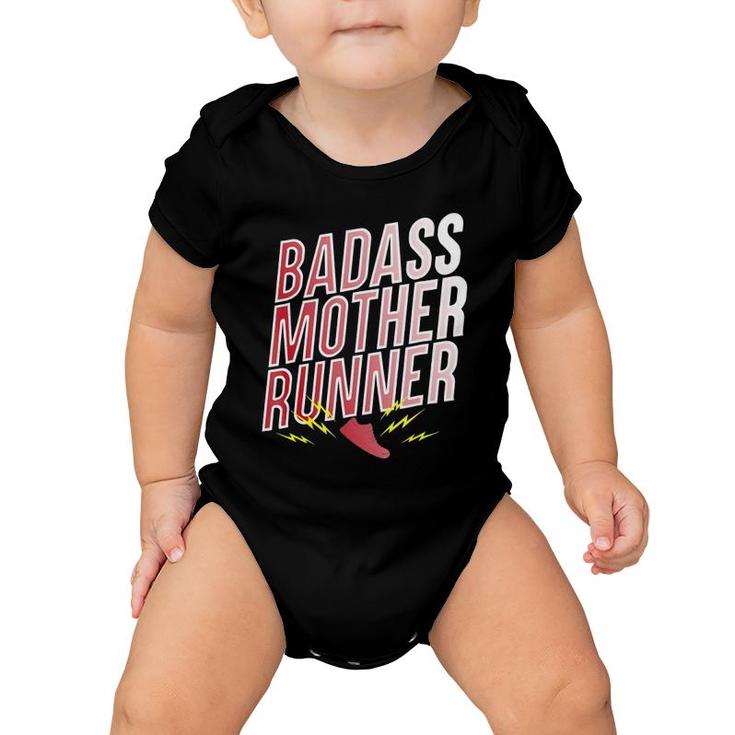 Badass Mother Runner Mom Training Gift Baby Onesie