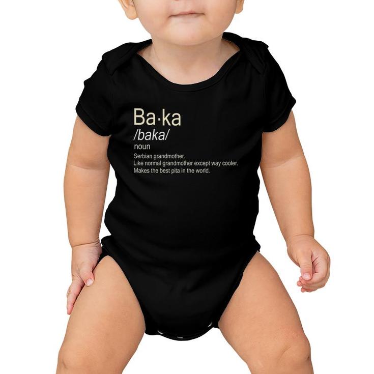 Baka Serbian Grandmother Matching Family Outfits Baby Onesie