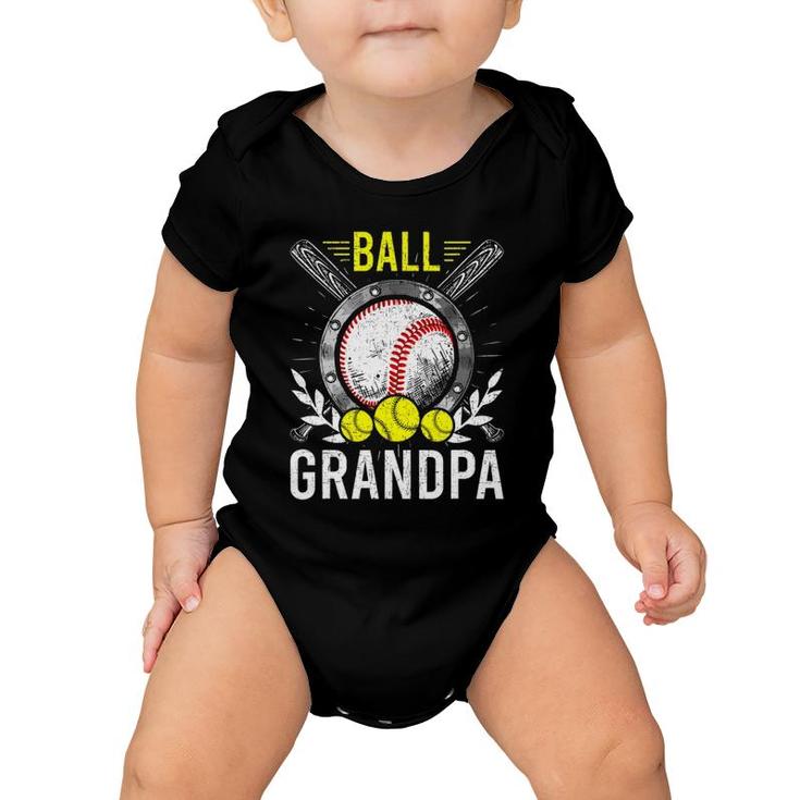 Ball Grandpa Baseball Lover Grandpa Father's Day Baby Onesie