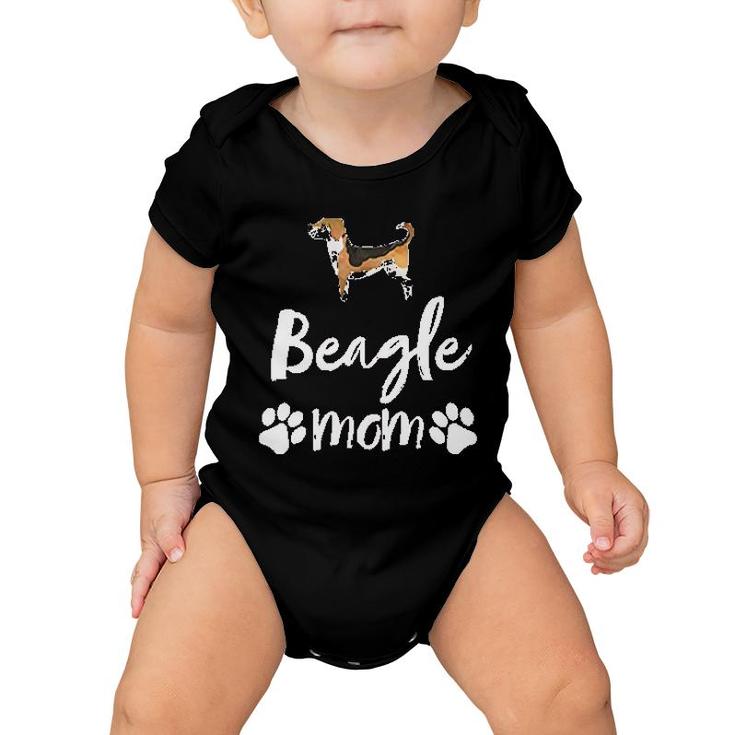 Beagle Mom With Paws Prints Baby Onesie