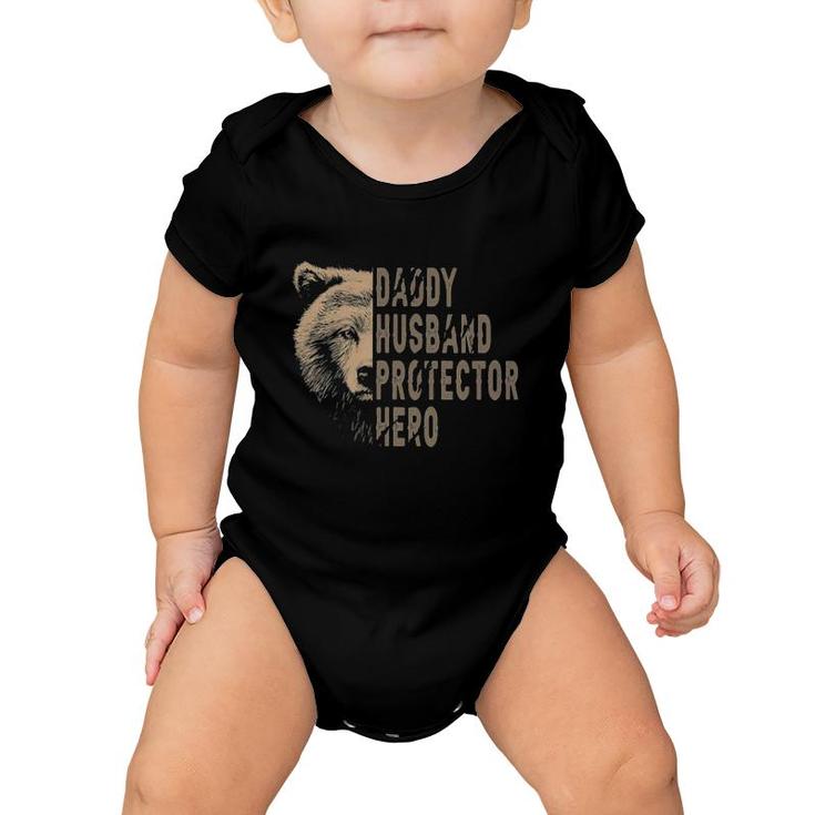 Bear Dad Funny Husband Daddy Protector Hero Fathers Day Baby Onesie