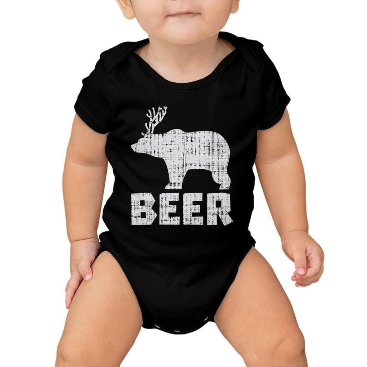 Bear Deer Beer Funny Drinking Hunting Camping Dad Uncle Gift  Baby Onesie