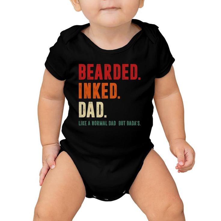 Bearded Inked Dad Like Normal Dad Grandparents Day Gift Baby Onesie