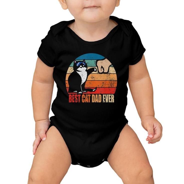 Best Cat Dad Ever Paw Fist Bump Funny Father's Day Tee  Baby Onesie