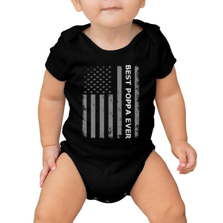 Best Poppa Ever American Flag Gift For Father's Day Baby Onesie