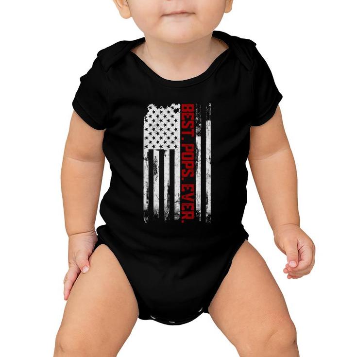Best Pops Ever American Usa Flag Father’S Day Gift For Pops Baby Onesie